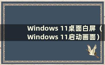 Windows 11桌面白屏（Windows 11启动画面）